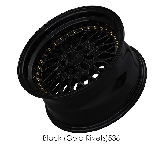 XXR 536 17x9 5x100/5x114.3 +25 Black/Gold Rivets Wheel/Rim - Picture 2 of 2